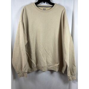 Fruit of the Loom Mens 2XL Oatmeal Heather Tan Crewneck Fleece Sweatshirt